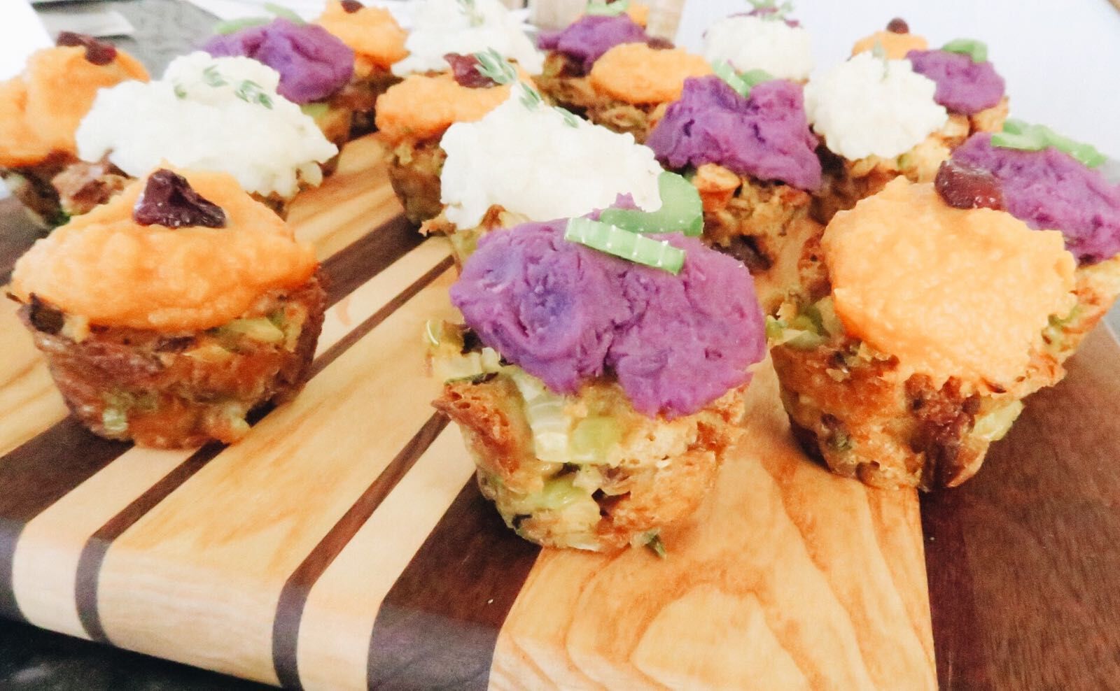Thanksgiving Stuffing Muffins with Mashed Potatoes